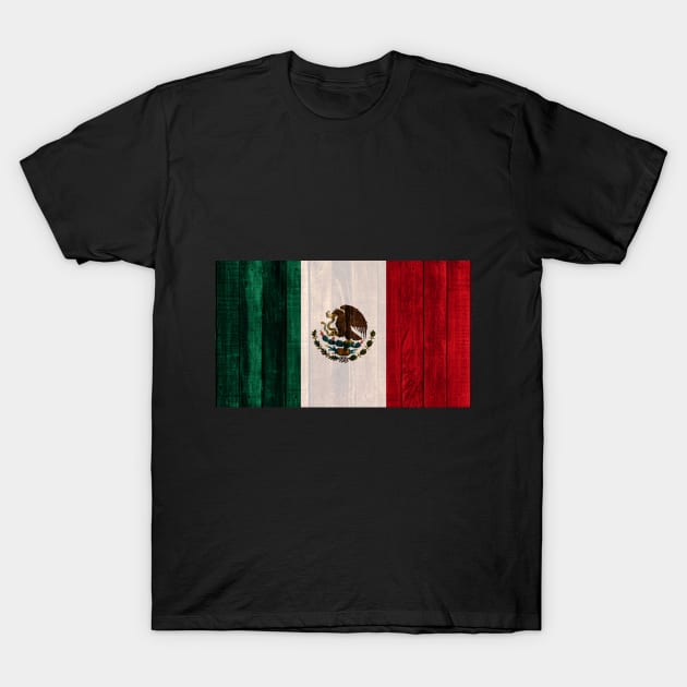 Flag of Mexico - Wood T-Shirt by DrPen